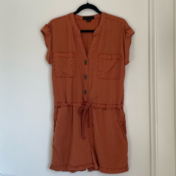 Sanctuary Rust Orange Utility Romper - Picture 2 of 5